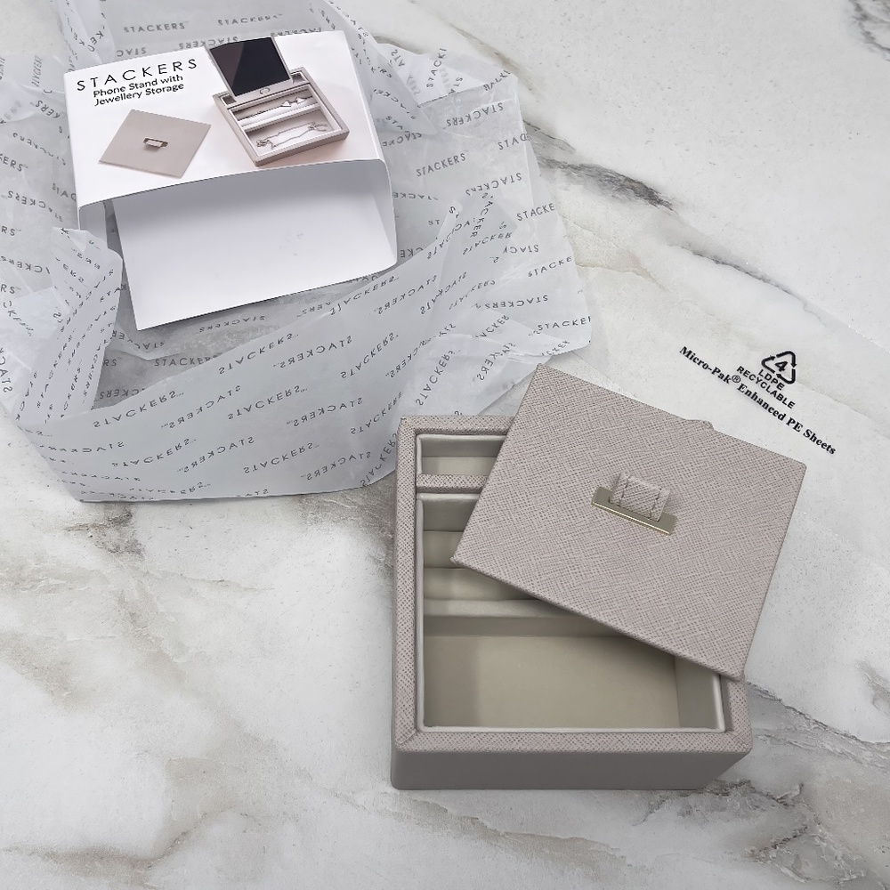 Stackers Jewelry Box & Phone Stand (Taupe)